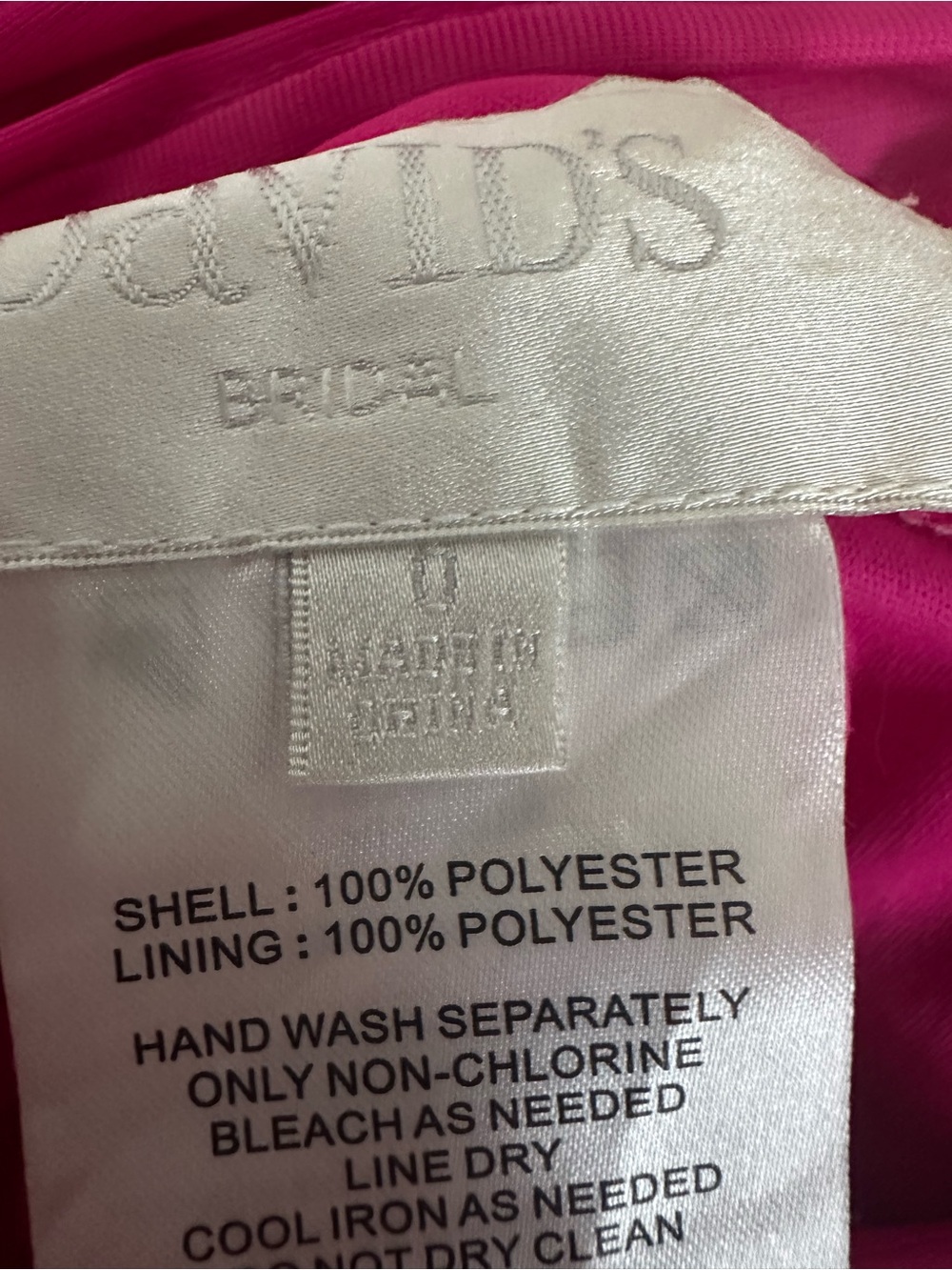 Davids Bridal Sleeveless Long Mesh Dress W/ Illusion Neckline Pink/Fuchsia 0 - Picture 5 of 9